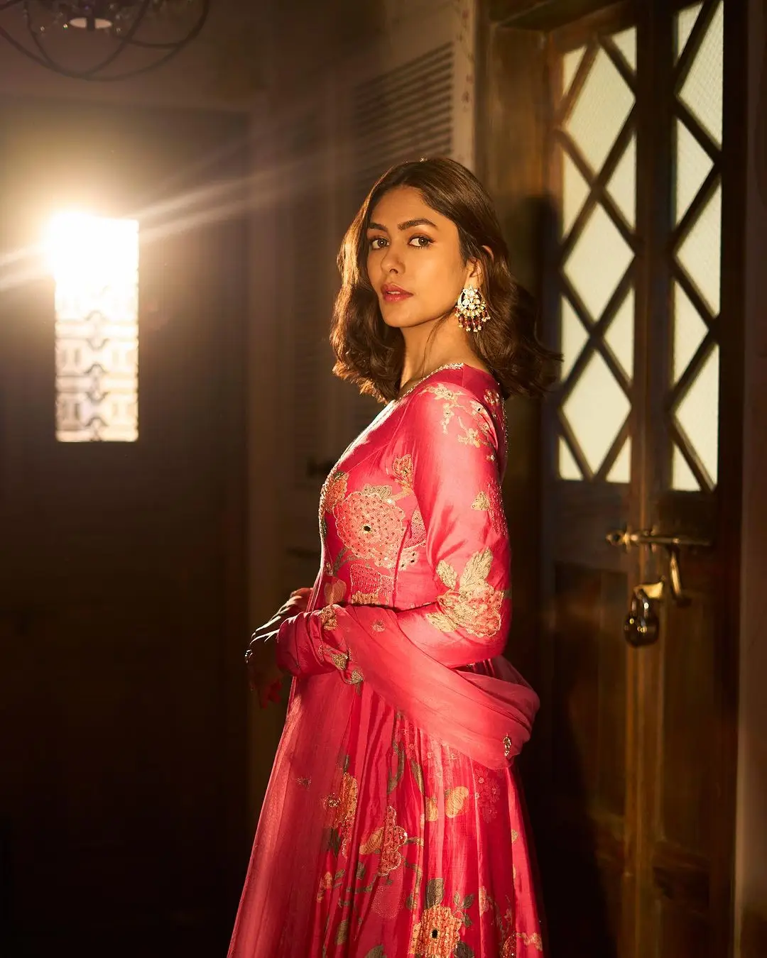 Mrunal Thakur Stills in Beautiful Pink Gown